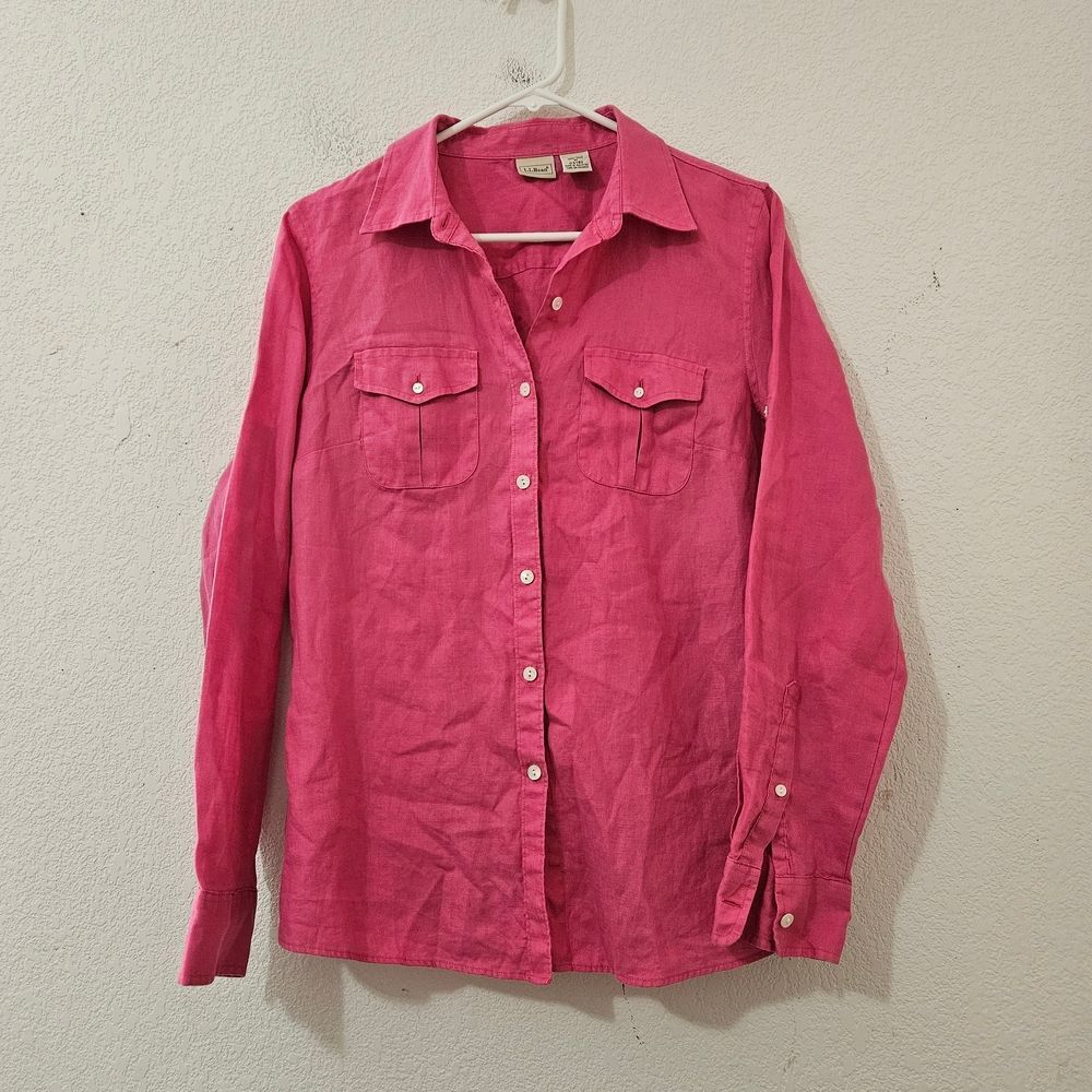 L.L. Bean 100% Linen classic button-down shirt